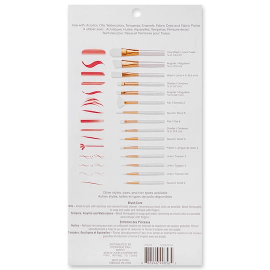 White Taklon 15 Piece Brush Pack by Craft Smart®